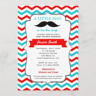 Invitation de baby shower de moustache