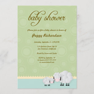 Invitation de baby shower de moutons de maman et