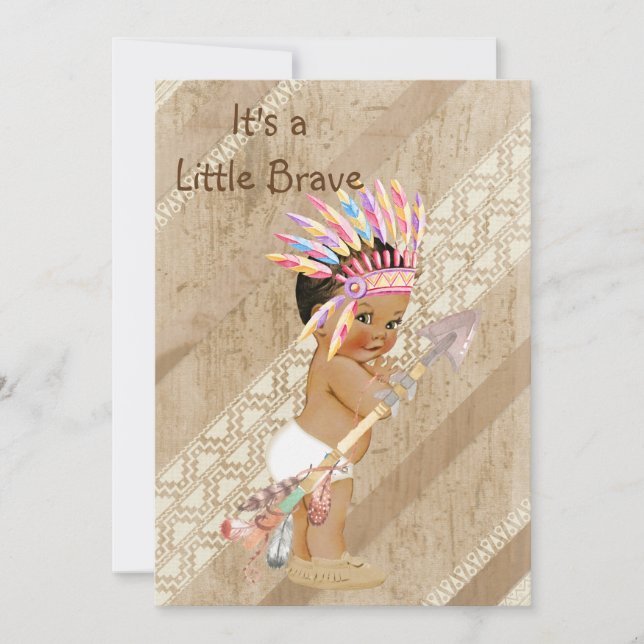 Invitation de baby shower de Natif américain (Devant)