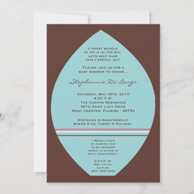 invitation de baby shower de panneau de surf de (Devant)