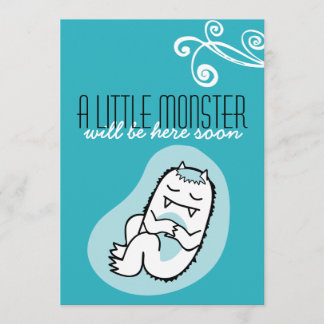 Invitation de Baby shower de petit monstre (garçon
