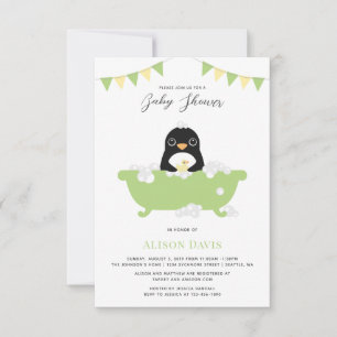 Invitation de Baby shower de pingouin