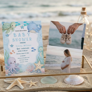 Invitation de Baby Shower de plage esthétique mode