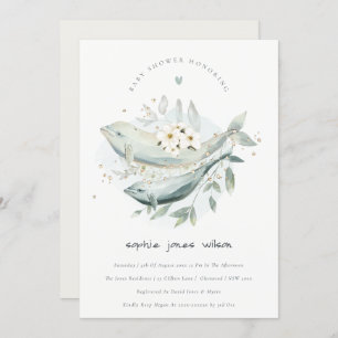 Invitation de Baby shower de poisson de baleine fl