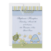 Invitation de baby shower de poissons de récif et