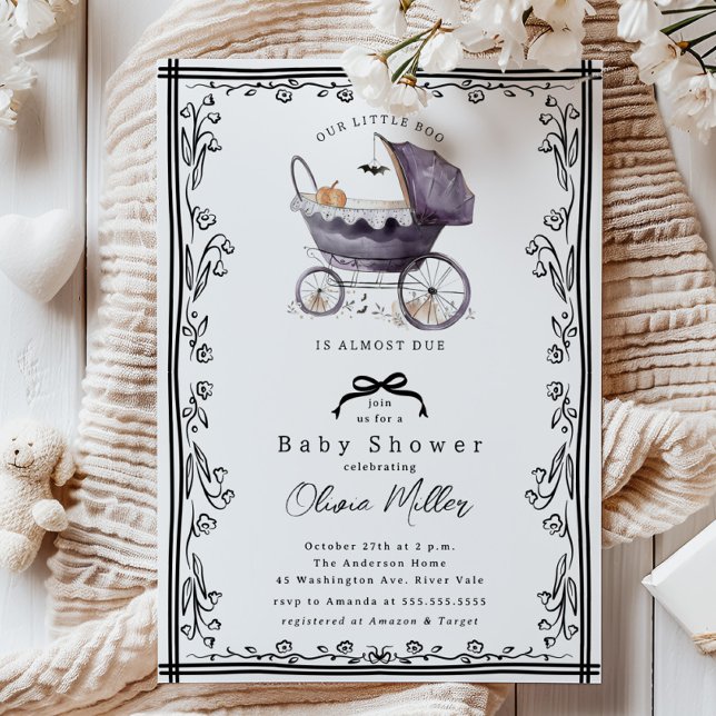 Invitation de Baby shower de Pram Whimsical (Créateur téléchargé)