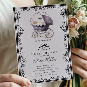 Invitation de Baby shower de Pram Whimsical