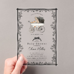 Invitation de Baby shower de Pram Whimsical