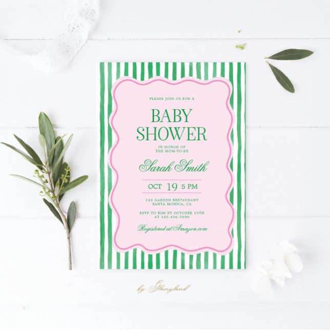Invitation de Baby shower de Preppy (Créateur téléchargé)