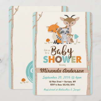 Invitation de baby shower de région boisée