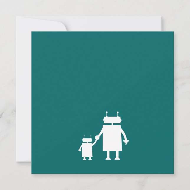 Invitation de baby shower de robot (Devant)