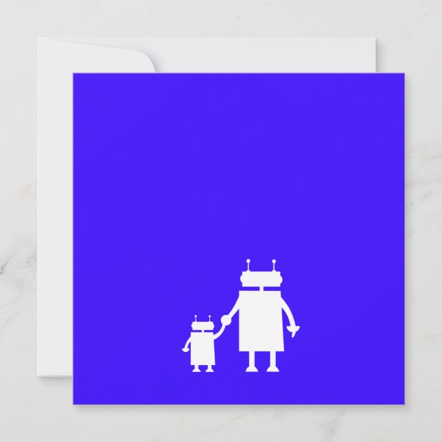 Invitation de Baby shower de robots bleus pour béb (Devant)