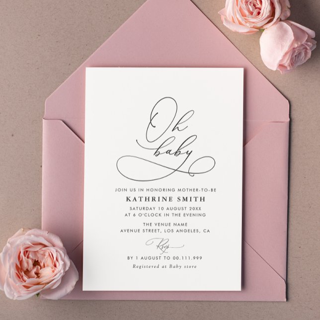 invitation de baby shower de script simple (Créateur téléchargé)