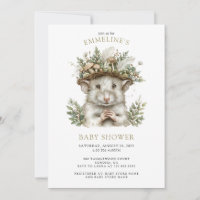 Invitation de Baby shower de souris de forêt encha