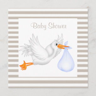 INVITATION DE BABY SHOWER DE STORE SEPIA/BLANC