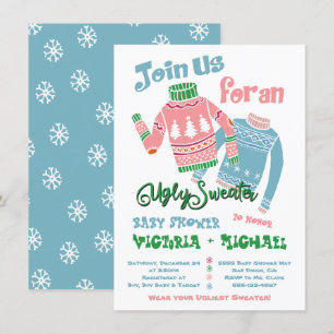 Invitation de Baby shower de sucre laid