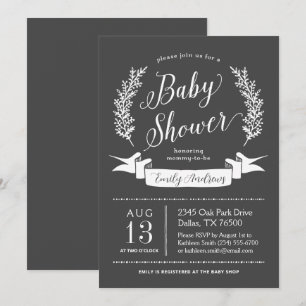 Invitation de Baby shower de tableau de bord rusti