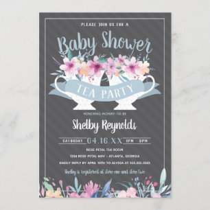 Invitation de baby shower de thé