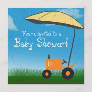 Invitation de baby shower de tracteur : Tracteur