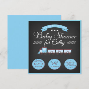 Invitation de Baby shower de train de jouets