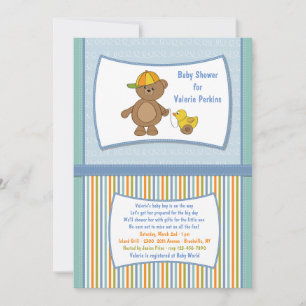 Invitation de baby shower de type de nounours