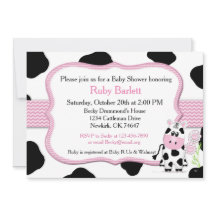 Invitation de baby shower de vache à fille avec la
