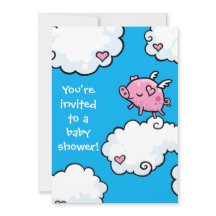 invitation de Baby shower de vol Piggy