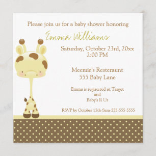 Invitation de Baby shower de widget Girafe