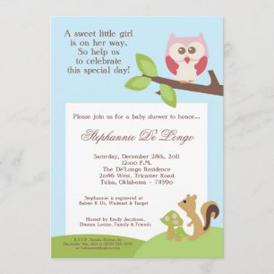 Invitation de baby shower de Woodla de fille