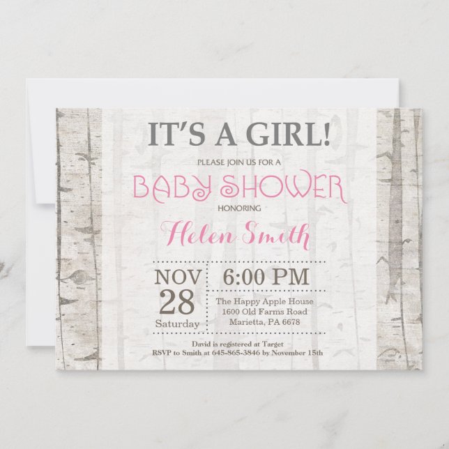 Invitation de Baby shower de Woodland Russe (Devant)