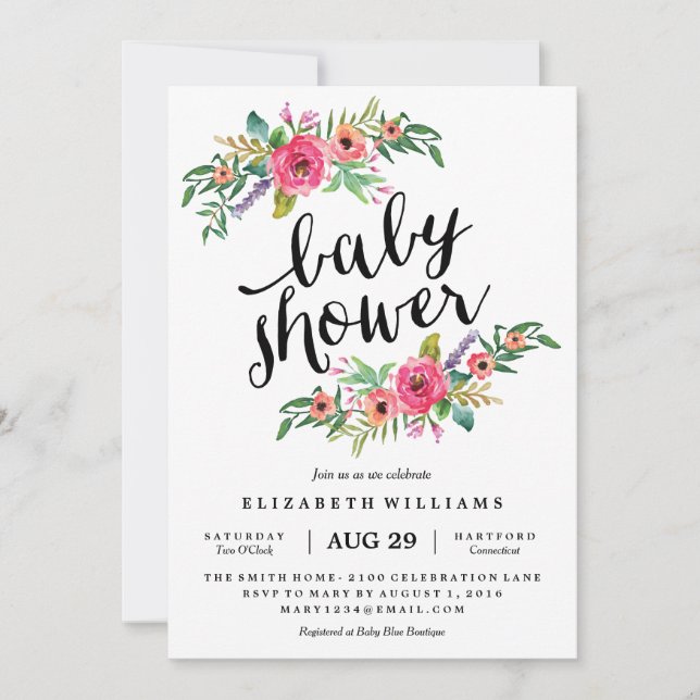 Invitation de Baby shower d'été la plus douce (Devant)