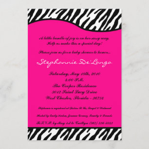 Invitation de Baby shower d'impression en rose cha