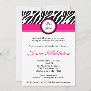 Invitation de Baby shower d'impression en rose cha