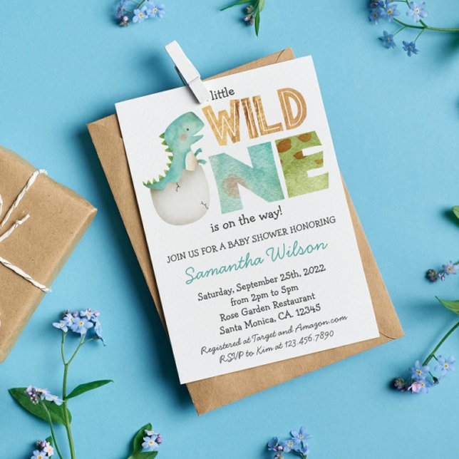 Invitation de Baby shower Dinosaure Jurassique sau (Créateur téléchargé)