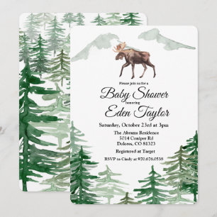 Invitation de Baby shower d'orignal rustique