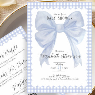 Invitation de Baby Shower Double Face avec un Nœud