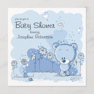 Invitation de baby shower d'ours de nounours -