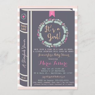 Invitation de Baby shower du livre de contes