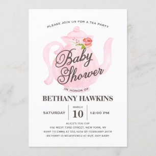 Invitation de baby shower du thé   de bébé