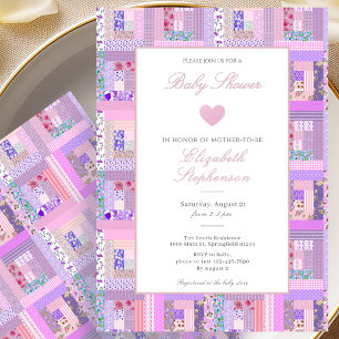 Invitation de baby shower élégante avec courtepoin