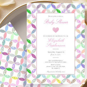 Invitation de baby shower élégante avec courtepoin