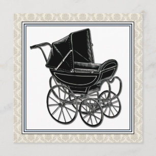 Invitation de baby shower élégante vintage pour po
