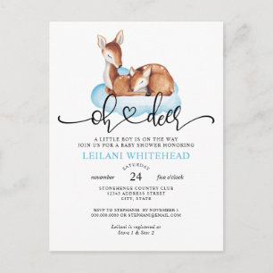 Invitation de Baby Shower en aquarelle avec un nua