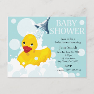 Invitation de Baby shower en caoutchouc