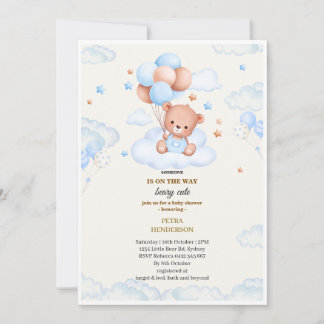 Invitation de baby shower en forme de bleu