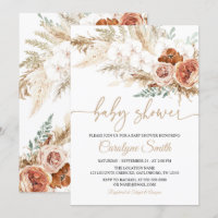 Invitation de Baby shower en laiton Pampas modifia