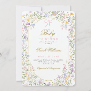 Invitation de baby shower fille à l'arc-en-ciel vi