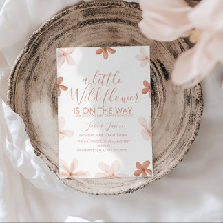 Invitation de Baby Shower Fleurs Sauvages Bohème