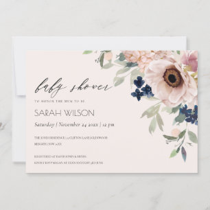Invitation de Baby shower floral d'anémone de la m