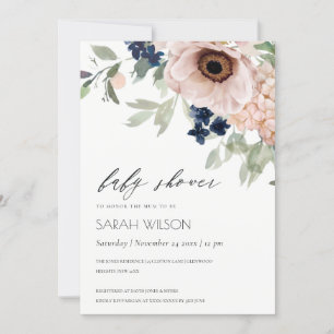 Invitation de Baby shower floral d'anémone de la m